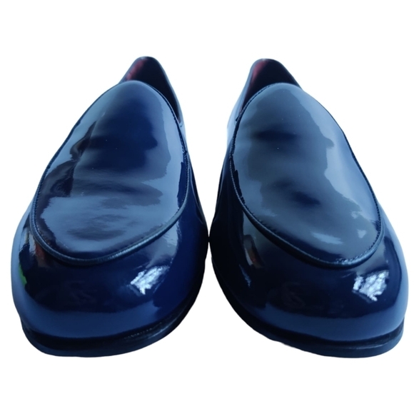 MICHAEL ANDREWS Men’s Blue Patent Belgian Slipper Loafers Sz 11 Shoes Old Money - Picture 2 of 13